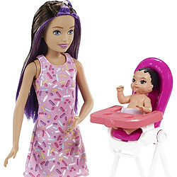 Mattel Barbie Coffret Anniversaire Skipper Babysitter Inc avec Accessoires Multicolore pas cher