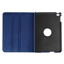 Wewoo Smart Cover bleu foncé pour iPad mini 4 Litchi Texture 360 degrés pivotant Smart Case en cuir avec support pas cher