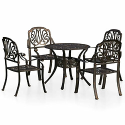 Maison Chic Table de bistro et chaises d'extérieur 5 pcs,Ensemble de bistro de jardin pour relax Aluminium coulé Bronze -GKD269975