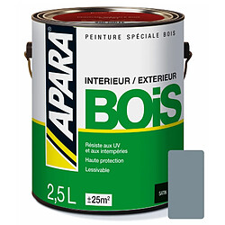 Peinture Bois Satin - APARA-2.5 litres-Gris (RAL 7001)