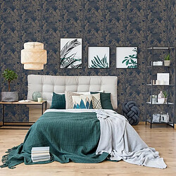 DUTCH WALLCOVERINGS Papier peint Joelle Argenté et bleu pas cher