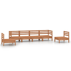 Maison Chic Salon de jardin 6 pcs - Table et chaises d'extérieur - Mobilier/Meubles de jardin Moderne Marron miel Bois de pin massif -MN57089