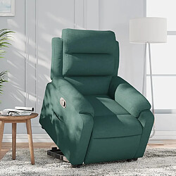 vidaXL Fauteuil inclinable vert foncé tissu