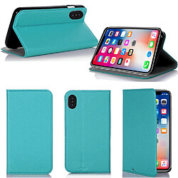 Etui luxe Apple iPhone X 5.8 pouces Slim bleu turquoise Style Cuir avec stand - Housse coque de protection smartphone 2017 / 2018 iPhoneX (iPhone Ten / 10 ans) bleen - Accessoires pochette XEPTIO case