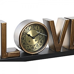 Avis Look & Feel Horloge de table DKD Home Decor Love Cuivre Argenté Fer (39 x 8 x 15 cm) (2 Unités)