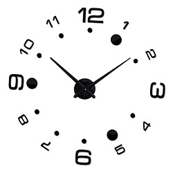 Avis moderne diy grande horloge murale grande montre 3d miroir quartz analogique horloge noir