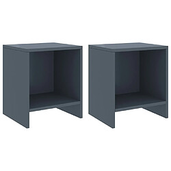 vidaXL Tables de chevet 2 pcs Gris clair 35x30x40cm Bois de pin massif