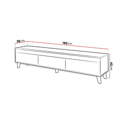 Acheter Bestmobilier Lord - meuble TV - bois et noir - 185 cm - style industriel