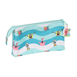 Avis Trousse Fourre-Tout Triple Spongebob Stay positive Bleu Blanc (22 x 12 x 3 cm)