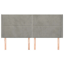 Avis Maison Chic Tête de lit moderne avec oreilles pour chambre - Décoration de lit Gris clair 163x16x118/128 cm Velours -MN51392