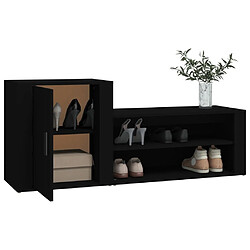 Acheter Maison Chic Armoire à Chaussures Noir,Meuble de Rangement à Chaussures 130x35x54 cm Bois d'ingénierie -MN61910