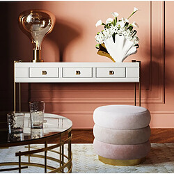 Karedesign Tabouret Sandwich velours rose Kare Design pas cher