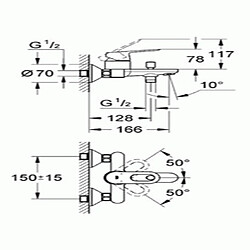 Mitigeur bain/douche monocommande 1/2 - 23341000 - GROHE