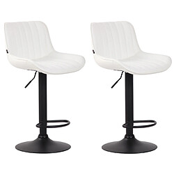 Non Lot de 2 tabourets de bar Lentini simili cuir noir