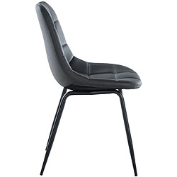 Avis Decoshop26 Chaise de salle à manger cuisine x1 design simple coutures décoratives carrées assise en PVC gris 10_0001509