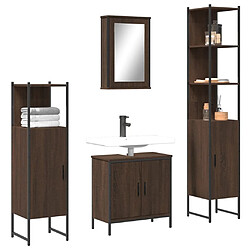 Maison Chic Armoire de Bain | Ensemble de 4 meubles salle de bain Chêne marron -GKD73708