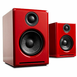 Enceintes PC sans-Fil Audioengine A2+ Amplifiées 60W - DAC 24Bit & Amplificateur Intégrés - Codec aptX Bluetooth, Connexion Directe USB, Entrées 3.5mm and RCA Phono (Bluetooth, Rouge)