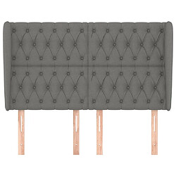 Avis Maison Chic Tête de lit scandinave avec oreilles,meuble de chambre Gris foncé 147x23x118/128 cm Tissu -MN36926