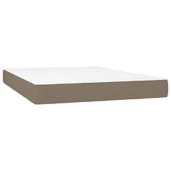 Acheter vidaXL Sommier à lattes de lit avec matelas Taupe 140x190 cm Tissu