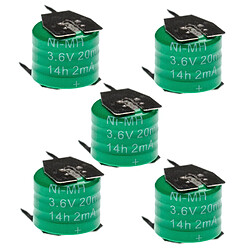 vhbw 5x Batteries remplacement pour 3/V15H pour modéle RC (20mAh, 3,6V, NiMH), avec connexion à 3 broches