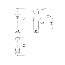 Rav Mitigeur lavabo AMUR en chrome avec sans siphon - Sans siphon