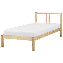 Beliani Lit simple en bois clair 90 x 200 cm VANNES