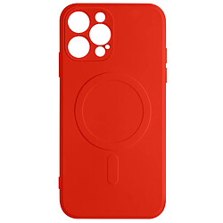 Avizar Coque Magsafe iPhone 12 Pro Max Silicone Intérieur Soft-touch Mag Cover rouge