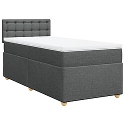 Vidaxl Sommier à lattes de lit avec matelas Gris foncé 80x200 cm Tissu