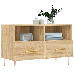 Avis Maison Chic Meuble TV scandinave - Banc TV pour salon Chêne sonoma 80x36x50 cm Bois d'ingénierie -MN99403