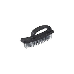 Brosse métallique à poignée en D 4 rangs L. 165 mm - 250554 - Silverline