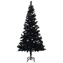 vidaXL Arbre de Noël artificiel pré-éclairé et boules noir 150 cm PVC