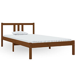 vidaXL Cadre de lit sans matelas marron miel bois massif 100x200 cm