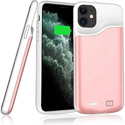 Chrono Étui de batterie pour iPhone 11,6000mAh Étui de charge Étui de protection pour chargeur de batterie rechargeable portable pour iPhone 11,(rose)