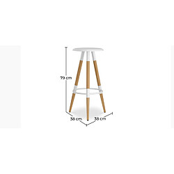 ICONIK INTERIOR Tabouret de bar en bois - Design scandinave - Matu Noir