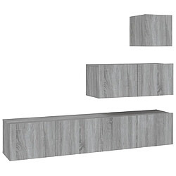 vidaXL Ensemble de meubles TV 4 pcs Sonoma gris Bois d'ingénierie