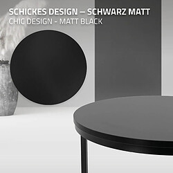 Avis Table basse set de 2 pièces forme ronde noir mat en MDF et métal ML-Design