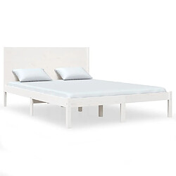 Maison Chic Lit adulte - Lit simple Cadre de lit,Structure du lit Contemporain Blanc Bois de pin massif 120x200 cm -MN58074