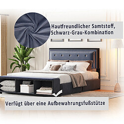 Acheter ComfortXL Lit Rembourré 140 X 200 Cm, Lit Double Avec Design Bicolore, Gris