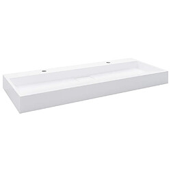 Acheter vidaXL Lavabo 120x46x11 cm Fonte minérale/marbre Blanc