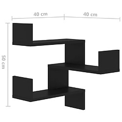 vidaXL Étagère d'angle murale Noir 40x40x50 cm bois d’ingénierie pas cher