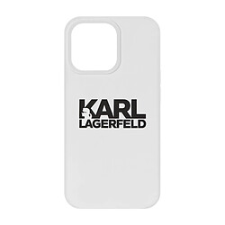 Coque Karl Lagerfeld iPhone 13 Mini Silicone Stack Logo blanc