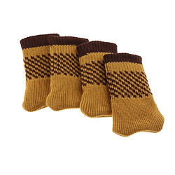 Acheter 4pcs pieds de meubles en tricot chaussettes de protection de plancher de jambe de chaise couvre le jaune de blé