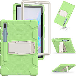 Coque en TPU + Silicone Résistant aux impacts souple avec béquille Vert matcha pour votre Samsung Galaxy Tab S6 SM-T860 (Wi-Fi)/SM-T865 (LTE)/SM-T867