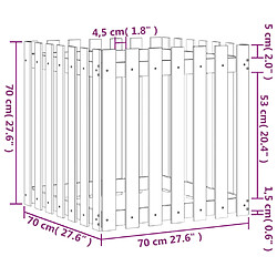 vidaXL Jardinière avec design de clôture 70x70x70 cm douglas massif pas cher