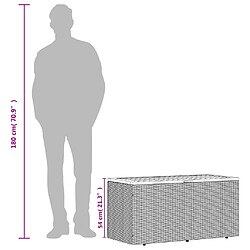 vidaXL Boîte de rangement de jardin noir résine tressée bois d'acacia pas cher