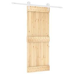 vidaXL Porte coulissante et kit de quincaillerie 80x210 cm pin massif