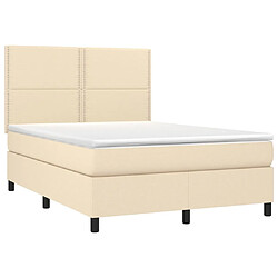 Avis Sommier à lattes,Cadre à lattes de lit et matelas et LED pour Adulte Crème 140x200cm Tissu -MN93608