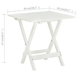 vidaXL Table de bistro Blanc 46x46x47 cm Bois d'acacia massif pas cher