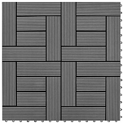 vidaXL Carreaux de terrasse 22 pcs 30 x 30 cm 2 m² WPC Gris