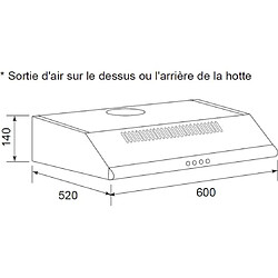 Avis Hotte visière 60cm 344m3/h inox - ghc640ix - GLEM